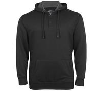 KAM 1/4 Through Button Overhead Hoody King Size Mens Pocket Drawstring Hood Black 2XL (508B)