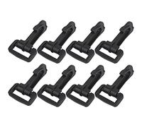 KAM 10pcs Plastic Claw Clasps Lanyard Snap Hooks Lobster Keyrings Clasp Trigger Clips Rotary Buckle Hook for Backpack, Webbing Strap, Travel Bag, Handbag, Pet Collar, DIY Crafts, 25mm, Black