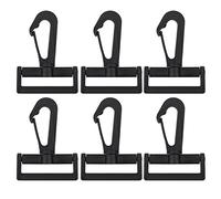 KAM 10pcs Plastic Swivel Clasp Lobster Claw Clasp Trigger Snap Hook Clips Rotary Buckle Swivel Keyrings Clasps for Backpack, Webbing Strap, Lanyard, Handbag & Purse, Pet Collar, 38mm, Black