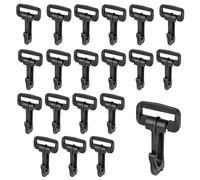 KAM 20pcs Plastic Claw Clasps Lanyard Snap Hooks Lobster Keyrings Clasp Trigger Clips Rotary Buckle Hook for Backpack, Webbing Strap, Travel Bag, Handbag, Pet Collar, DIY Crafts, 30mm, Black
