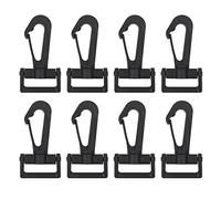 KAM 50pcs Plastic Swivel Clasp Lobster Claw Clasp Trigger Snap Hook Clips Rotary Buckle Swivel Keyrings Clasps for Backpack, Webbing Strap, Lanyard, Handbag & Purse, Pet Collar, 25mm, Black