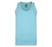 Kam Adults Mens Kingsize Big Size Plain Vest Tank Top Sleeveless Round Neck Light Blue Aqua 6XL (500F)