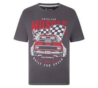 KAM American Muscle T-Shirt Graphic Car Print Short Sleeve Crew Neck Cotton Mens Plus Size 2XL-8XL 5732 (UK, Alpha, 3XL, Plus, Regular, Slate)
