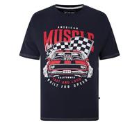 KAM American Muscle T-Shirt Graphic Car Print Short Sleeve Crew Neck Cotton Mens Plus Size 2XL-8XL 5732 (UK, Alpha, 5XL, Plus, Regular, Navy)