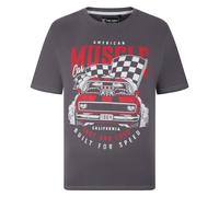 KAM American Muscle T-Shirt Graphic Car Print Short Sleeve Crew Neck Cotton Mens Plus Size 2XL-8XL 5732 (UK, Alpha, 4XL, Plus, Regular, Slate)