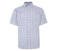 Kam Big and Tall Men Shirt 100% Cotton Check Half Sleeve Shirts for Men, White Colour, Size- 7XL