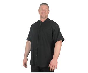 KAM Big Mens Black Dennis Oxford Style Short Sleeve Grandad Shirt Stylish Comfortable Oversized Cotton Fashionable for Sizes 2XL 3XL 4XL 5XL 6XL 7XL 8XL, Size : 6XL