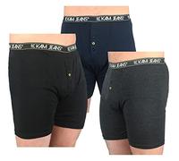 KAM Big Mens Black Navy Blue Charcoal Grey Barnes Triple Pack Boxer Shorts Multipack Underwear Large For Sizes 2XL 3XL 4XL 5XL 6XL 7XL 8XL, Size : 5XL