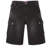 KAM Big & Tall Cargo Denim Shorts - Men's Black