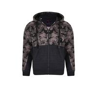 KAM Big & Tall Charcoal Camo Colour Block Zip Through Hoodie - Men's
