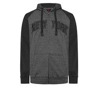 KAM Big & Tall New York Zip Through Hoodie - Men's Black