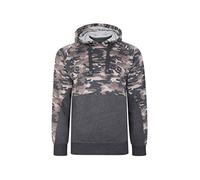 Kam Camo Panelled Hoodie Charcoal Kingsize Mens Pull On 2XL (7036B)
