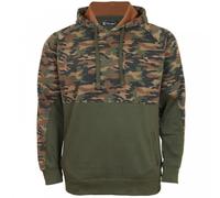 Kam Camo Panelled Hoodie Khaki Kingsize Mens Pull On 2XL (7036B)