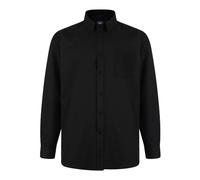 Kam Casual Long Sleeve Oxford Shirt for Men in Black, 5XL