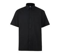 Kam Casual Short Sleeve Oxford Shirt for Men in Black, 2XL