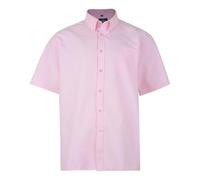 Kam Casual Short Sleeve Oxford Shirt for Men in Pink, 5XL