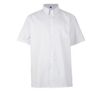 Kam Casual Short Sleeve Oxford Shirt for Men in White, 3XL