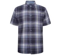 KAM Check Shirt Short Sleeve Button Down Chest Pocket Casual Mens Plus Size 6303 (UK, Alpha, 3XL, Plus, Regular, Blue)