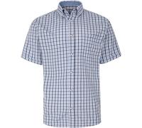 KAM Classic Gingham Shirt Short Sleeve Casual Chest Pocket Collared Mens Plus Size 2XL-8XL 6287 (UK, Alpha, 5XL, Plus, Regular, Blue)