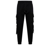 Kam Denim Cargo Jog Pants Printed Pockets Elasticated Mens Plus Size 2XL-8XL 244 (UK, Alpha, 5XL, Plus, Regular, Black)