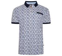 Kam Diamond Prin Polo Shirt Short Sleeve Cotton Casual Mens Plus Size 2-8XL 5526 (UK, Alpha, 8XL, Plus, Regular, Blue)