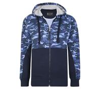 Kam Full Zip Hoodie Hoody Mens Kingsize Drawstring Camo Navy 8XL (7036)