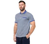 Kam Geo Print Polo Shirt Cotton Collared Pockets Plus Size Mens Big 2XL-8XL 5542 (UK, Alpha, 4XL, Plus, Regular, Vintage Indigo)