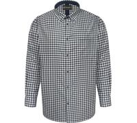 KAM Gingham Check Shirt Long Sleeve Button Down Casual Mens Plus Size 6302LS (UK, Alpha, 7XL, Plus, Regular, Blue)