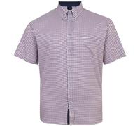 KAM Gingham Check Shirt Short Sleeve Button Down Collar Casual Mens Plus Size 6302 (UK, Alpha, 4XL, Plus, Regular, Navy)