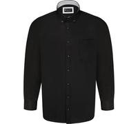 KAM Grandad Shirt Button Up Premium Long Sleeve Mens Plus Size 2XL-8XL P020 (UK, Alpha, 3XL, Plus, Regular, Black)