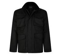 KAM Jacket Wax Look Casual Multi Pockets Full Zip Black Plus Size Mens 2XL-8XL KV127 (UK, Alpha, 4XL, Plus, Regular)