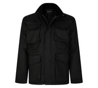 KAM Jacket Wax Look Casual Multi Pockets Full Zip Black Plus Size Mens 2XL-8XL KV127 (UK, Alpha, 4XL, Plus, Regular)