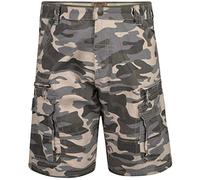 KAM JEANS Mens Camo Cargo Shorts Loose Fit Zip Fly Multi Pockets Half Pants for Summer, Charcoal Colour, Waist 58