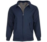 Kam Jeans Mens Full Zip Classic Harrington Jacket with Check Lining, Big and Tall, King Size, Navy, 2XL