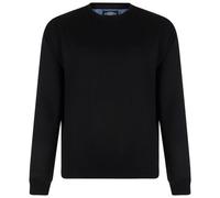Kam Jeans Mens Plain Long Sleeved Crew Neck Sweatshirt, Jumper, Big and Tall, King Size, Black, 4XL