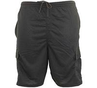 Kam Jeanswear Kam Mens Big Size Cotton Terry Jersey Cargo Shorts (300) in Black in 5XL