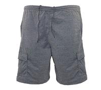 Kam Jeanswear Kam Mens Big Size Cotton Terry Jersey Cargo Shorts (300) in Charcoal in 2XL