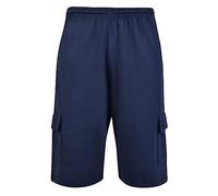 Kam Jeanswear Kam Mens Big Size Cotton Terry Jersey Cargo Shorts (300) in Navy in 4XL