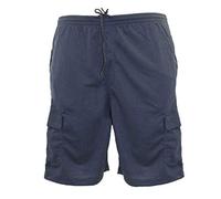 Kam Jeanswear Kam Mens Big Size Cotton Terry Jersey Cargo Shorts (300) in Navy in 5XL