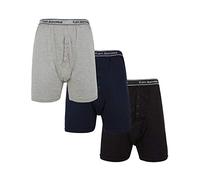 KAM Jeanswear Men's 3 Pack Rib Boxer Shorts-Black-4XL