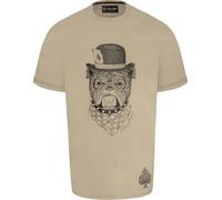 Kam Jeanswear Mens Bulldog Card Graphic Print SS T-Shirt - Beige - 8XL