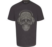 Kam Jeanswear Mens Crackle Skull Graphic Print SS T-Shirt - Grey - 3XL