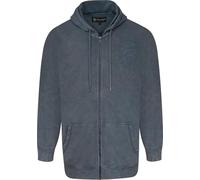 Kam Jeanswear Mens Garment Dye Zip Through Logo Hoodie - Blue - 8XL