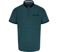 Kam Jeanswear Mens Geometric Jacquard Pattern SS Polo Shirt - Blue - 4XL
