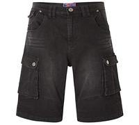 KAM Jeanswear Men's Ivan Denim Cargo Shorts - Black - 54