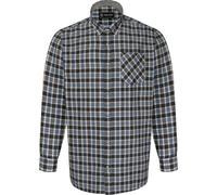 Kam Jeanswear Mens Long Sleeve Flannel Herringbone Check Shirt - Blue - 5XL