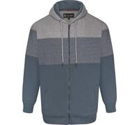 Kam Jeanswear Mens Marl Stripe Zip Through Hoodie - Blue - 2XL