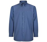 Kam Jeanswear Men's Oxford Long Sleeve Shirt-Blue-5XL