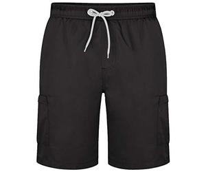 KAM Jeanswear Men's Plain Cargo Swim Shorts - Black - 7XL