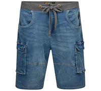 KAM Jeanswear Men's Rib Elastic Dito Denim Shorts - Blue - 52